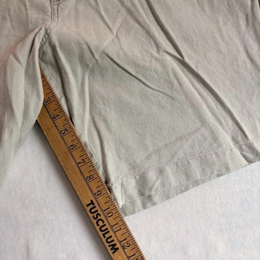 Banana Republic Factory Linen Shorts Mens 36 Beige Flat Front Summer Casual 10